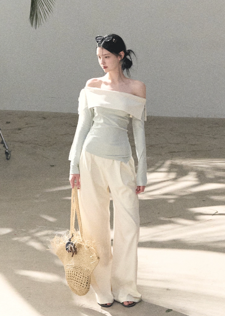 Gentle Tide One-Shoulder Set