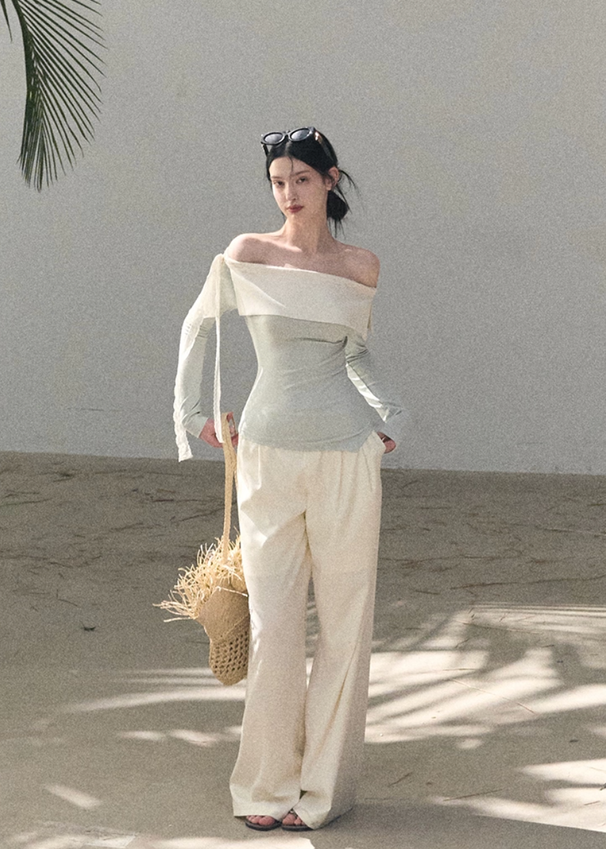 Gentle Tide One-Shoulder Set