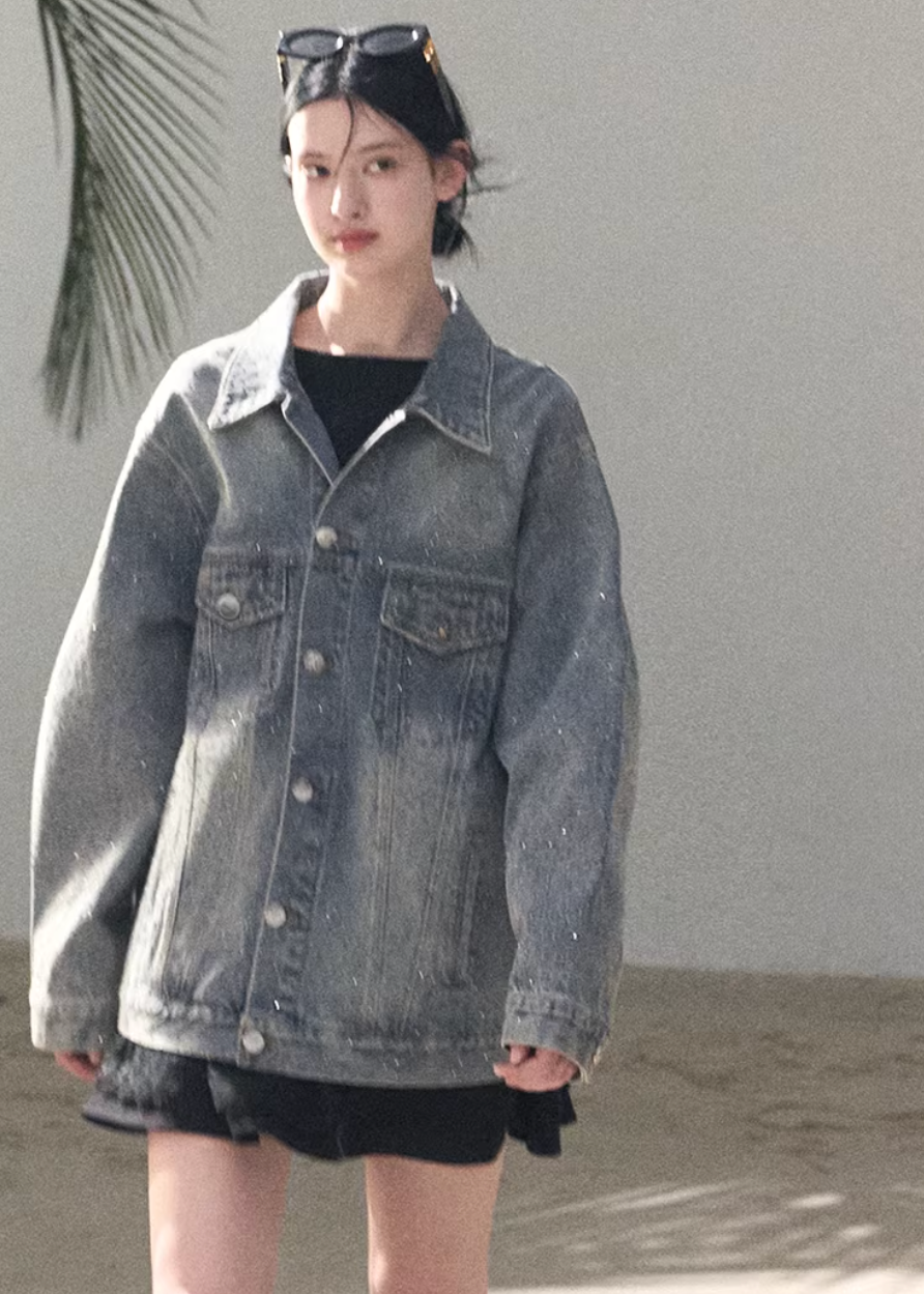 Baby's Breath Crystal Denim Jacket