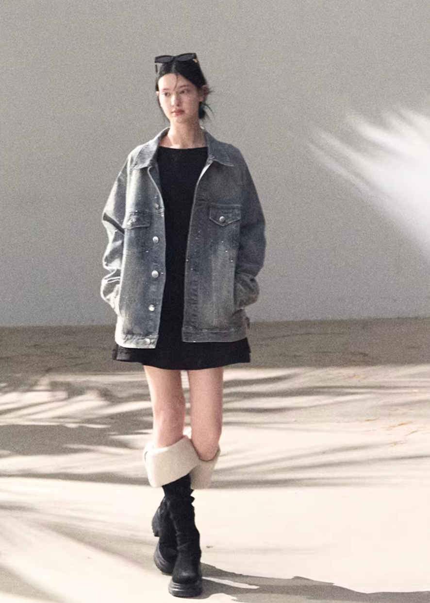 Baby's Breath Crystal Denim Jacket