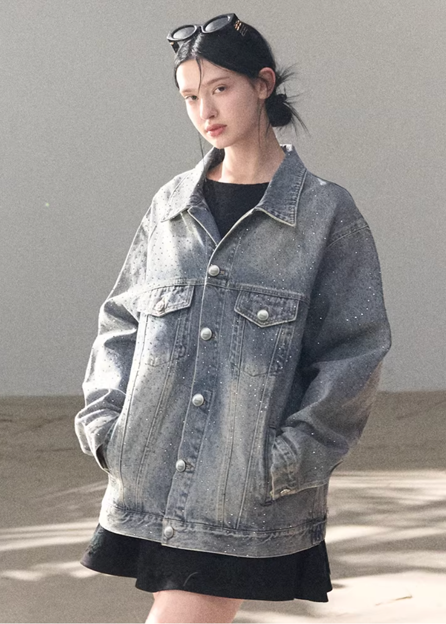 Baby's Breath Crystal Denim Jacket