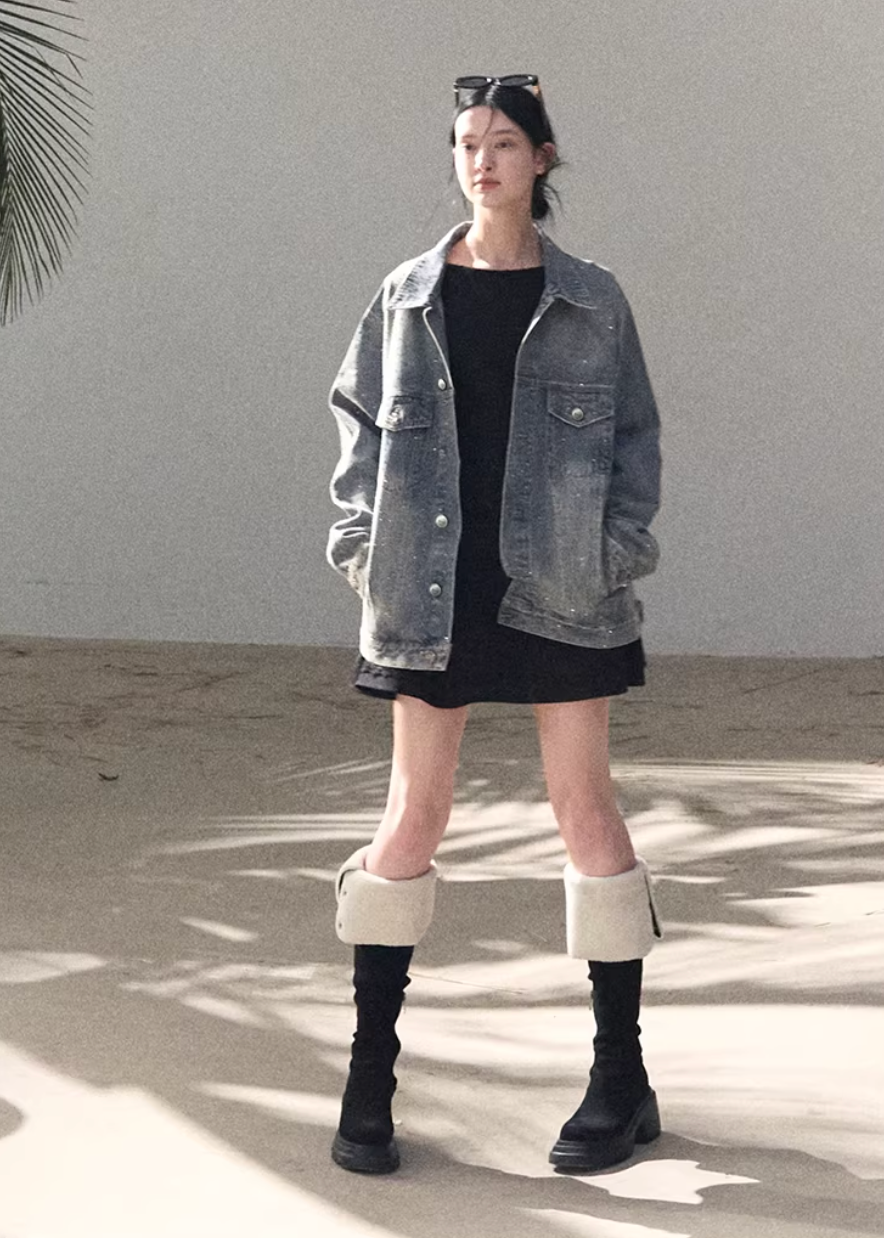 Baby's Breath Crystal Denim Jacket