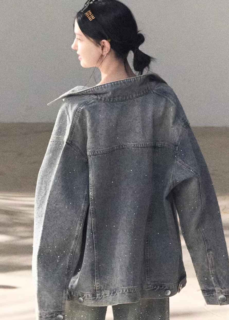 Baby's Breath Crystal Denim Jacket