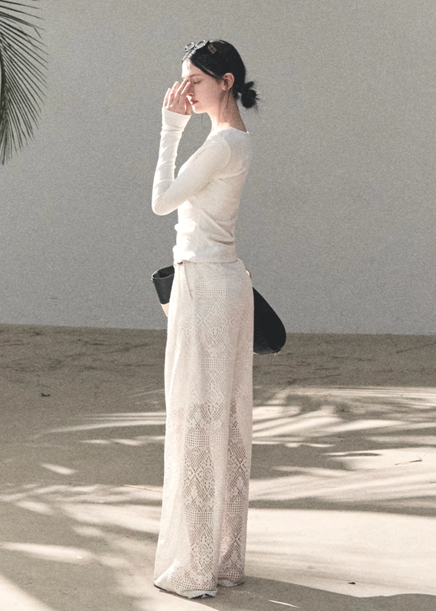 Sand & Shoal Crochet Lace Pants