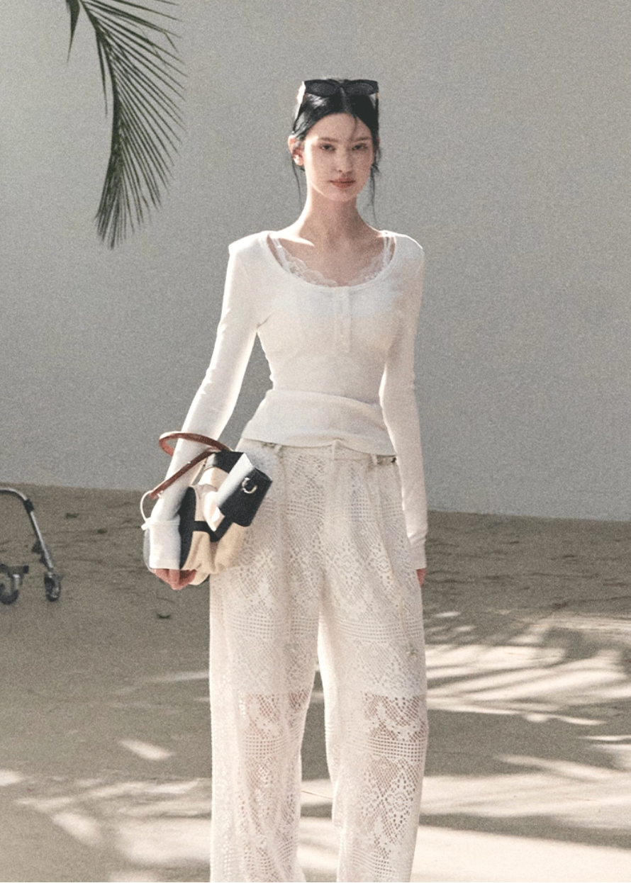 Sand & Shoal Crochet Lace Pants
