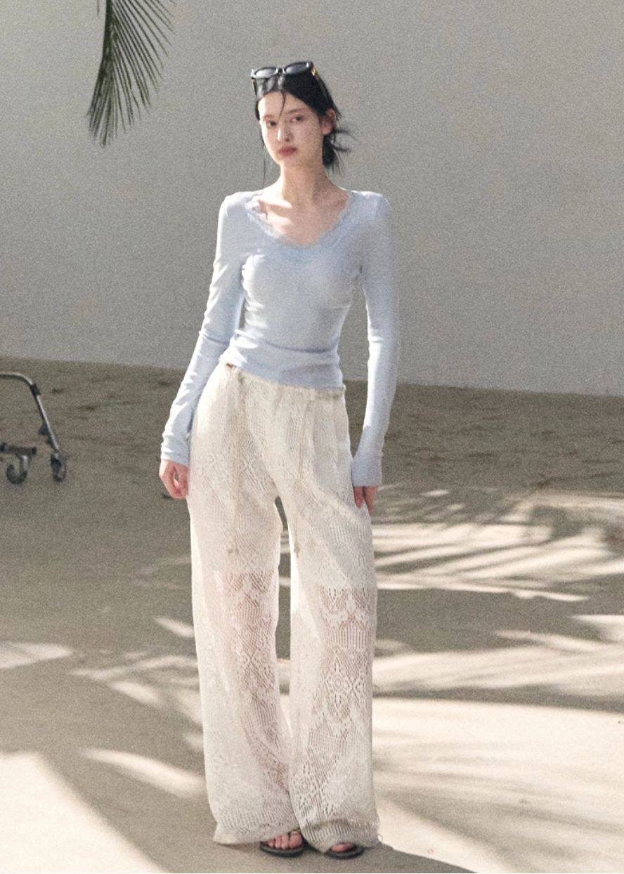 Sand & Shoal Crochet Lace Pants