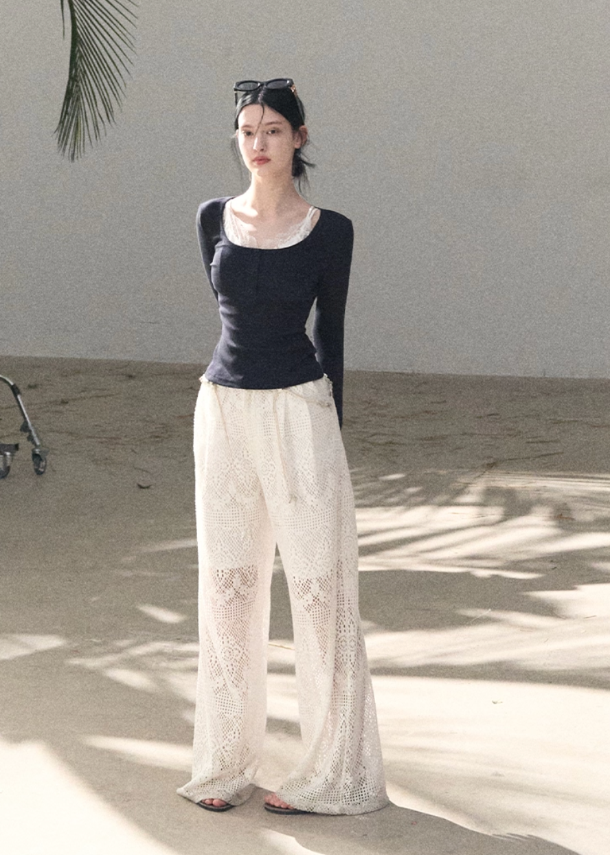 Sand & Shoal Crochet Lace Pants