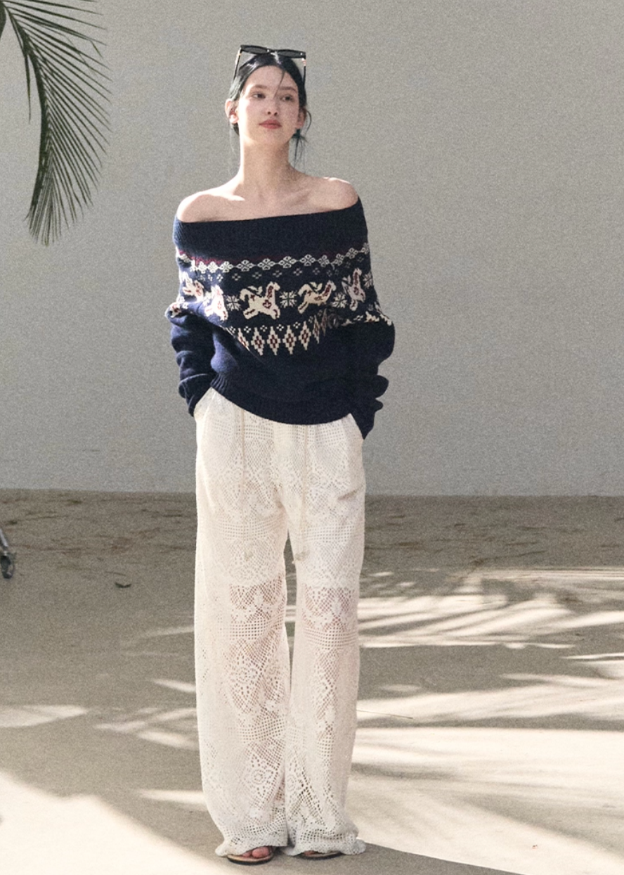 Sand & Shoal Crochet Lace Pants