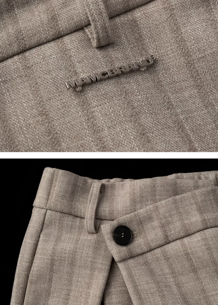 Deconstructed Stripe Pleated Pants