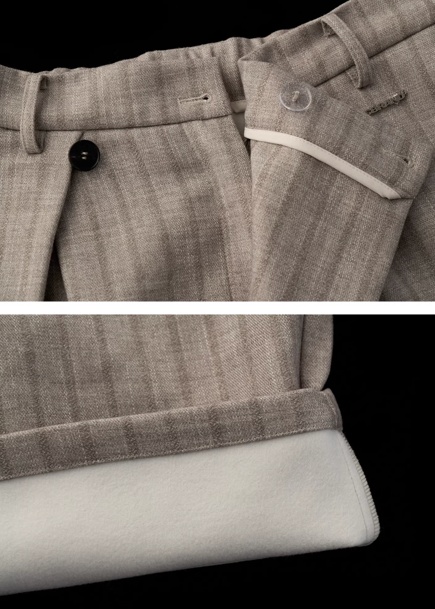Deconstructed Stripe Pleated Pants
