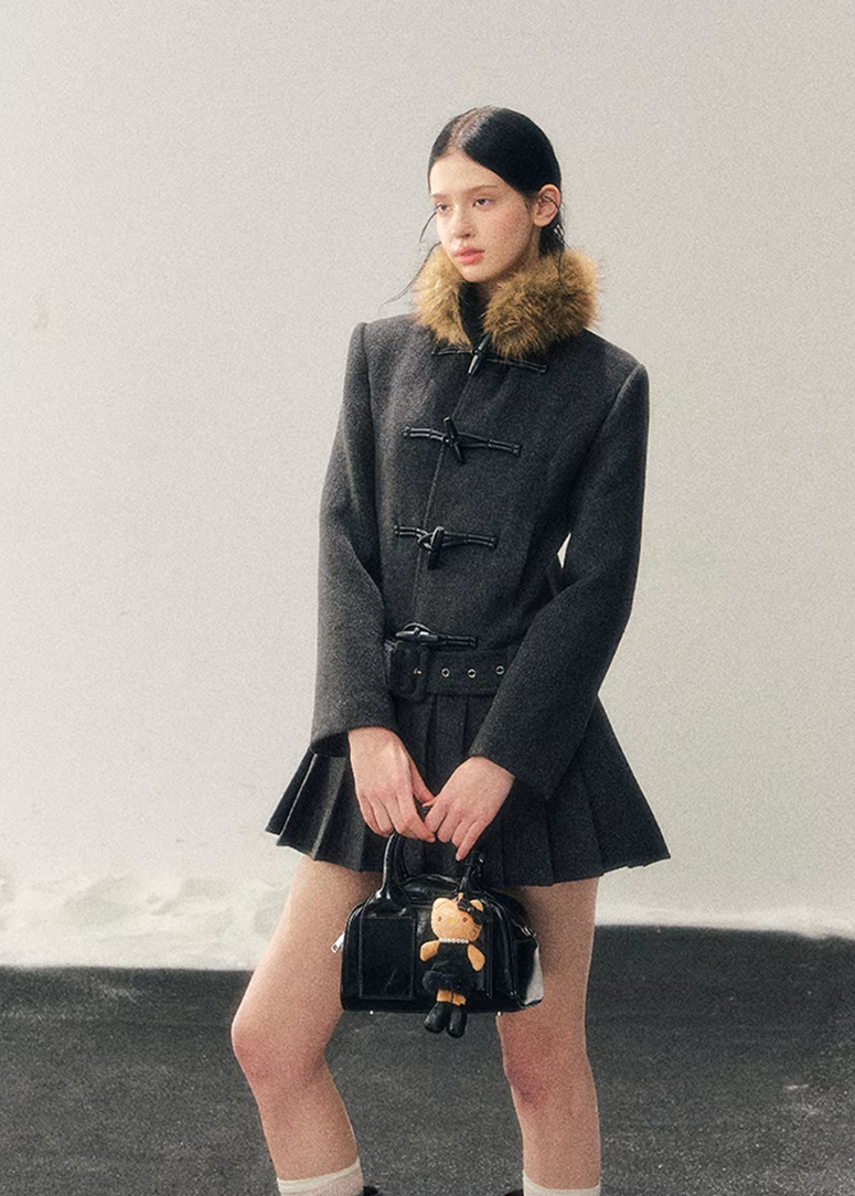 British Horn Buckle Wool Coat