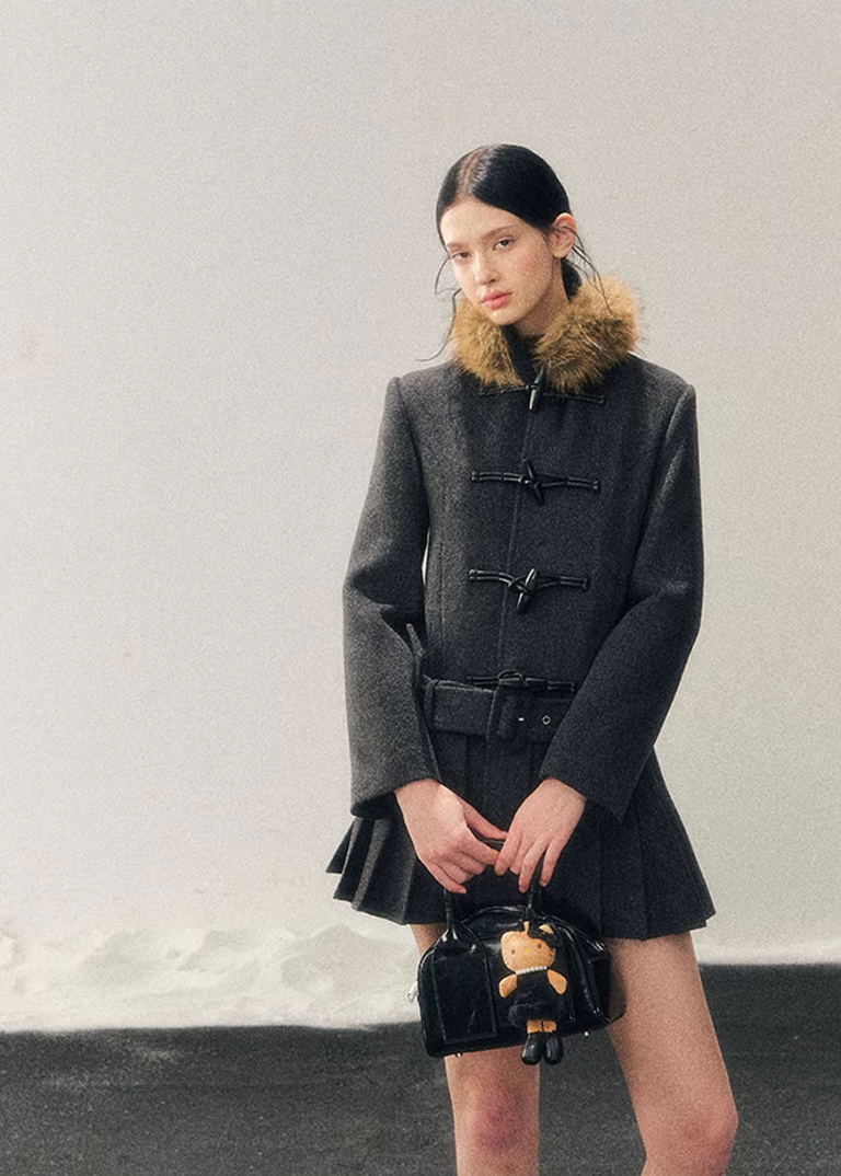 British Horn Buckle Wool Coat
