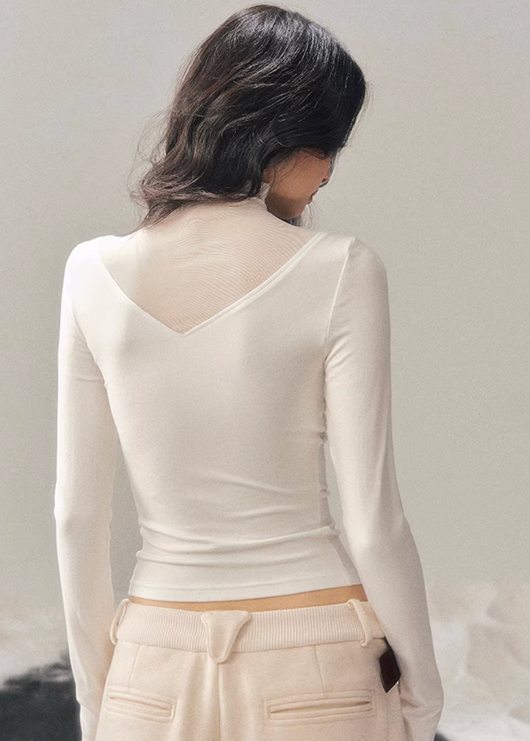 Lace Veil High-Neck Top