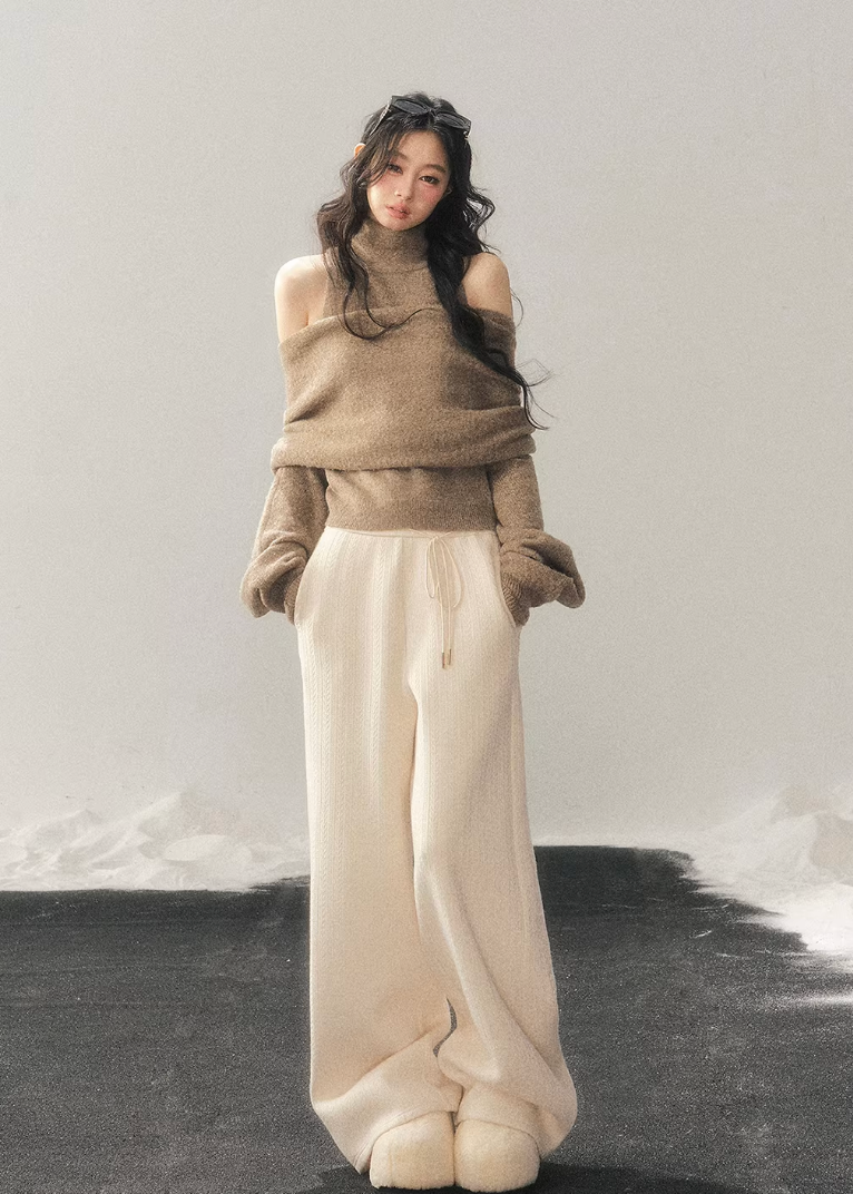Cloud Drift Wide Knit Pants