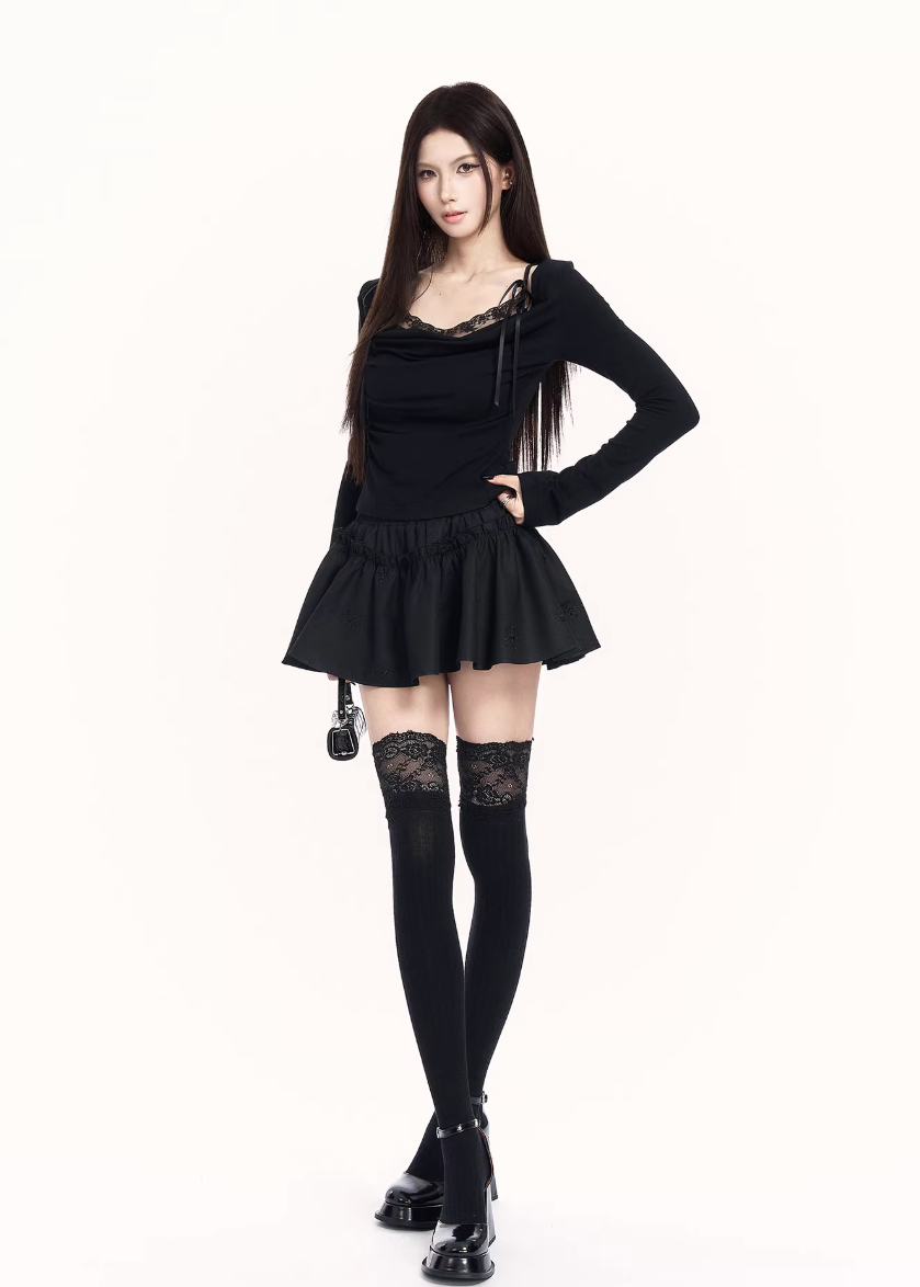 Lace Control Drape Top