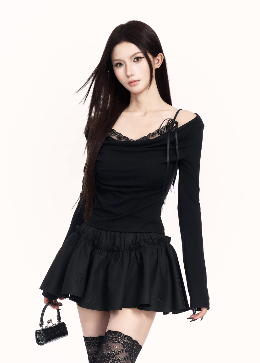 Lace Control Drape Top