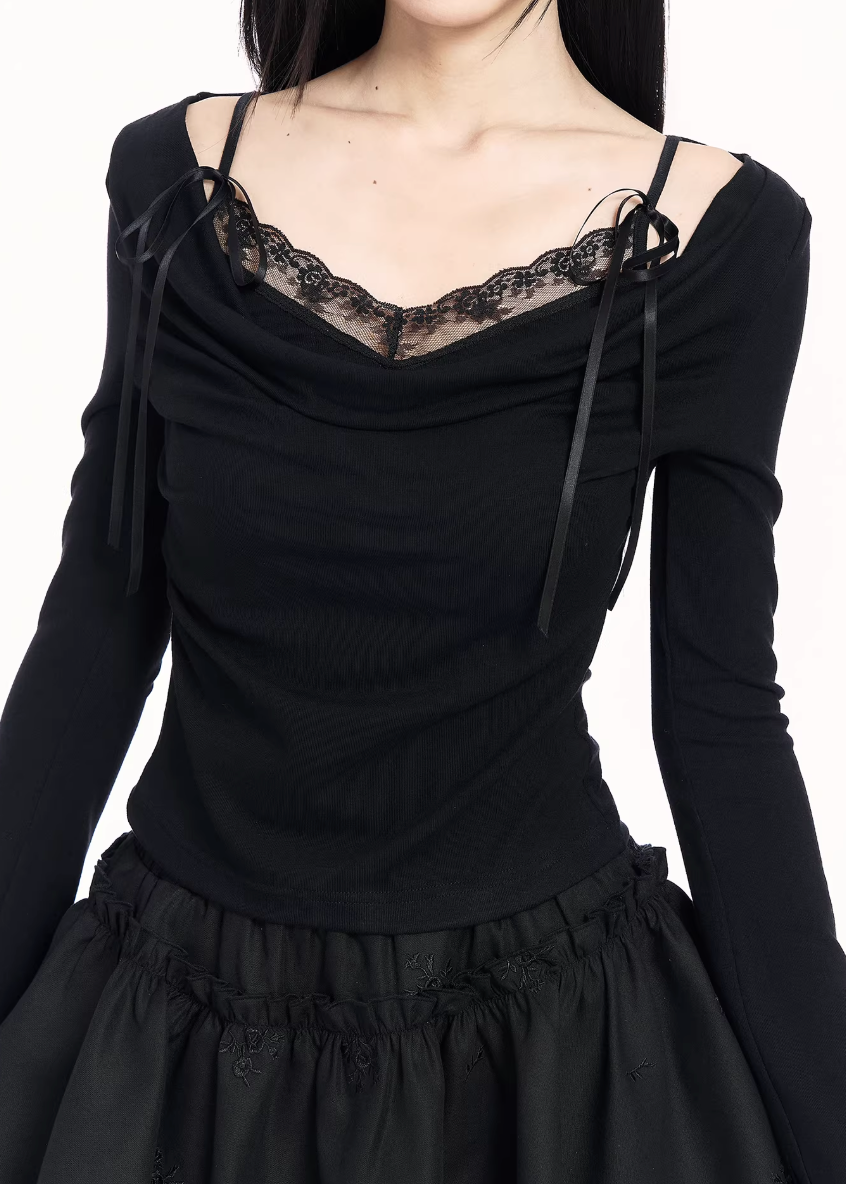 Lace Control Drape Top