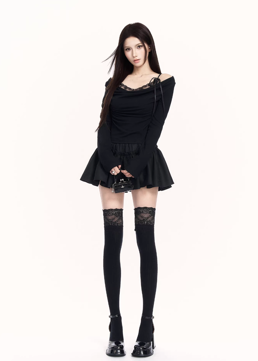 Lace Control Drape Top