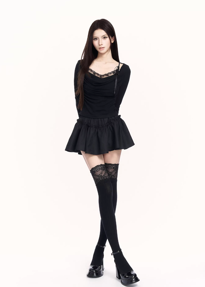 Lace Control Drape Top