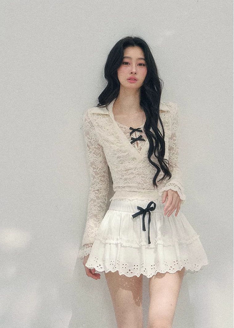 Virtual Focus Lace Layered Top