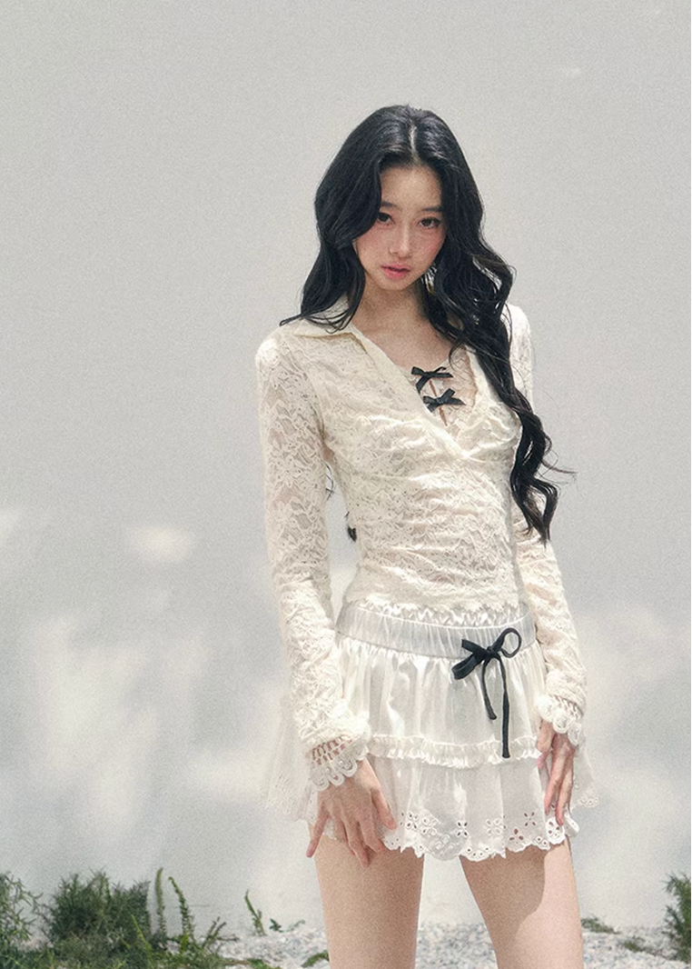 Virtual Focus Lace Layered Top