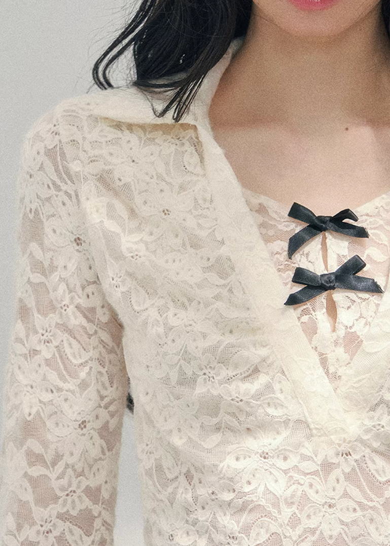 Virtual Focus Lace Layered Top