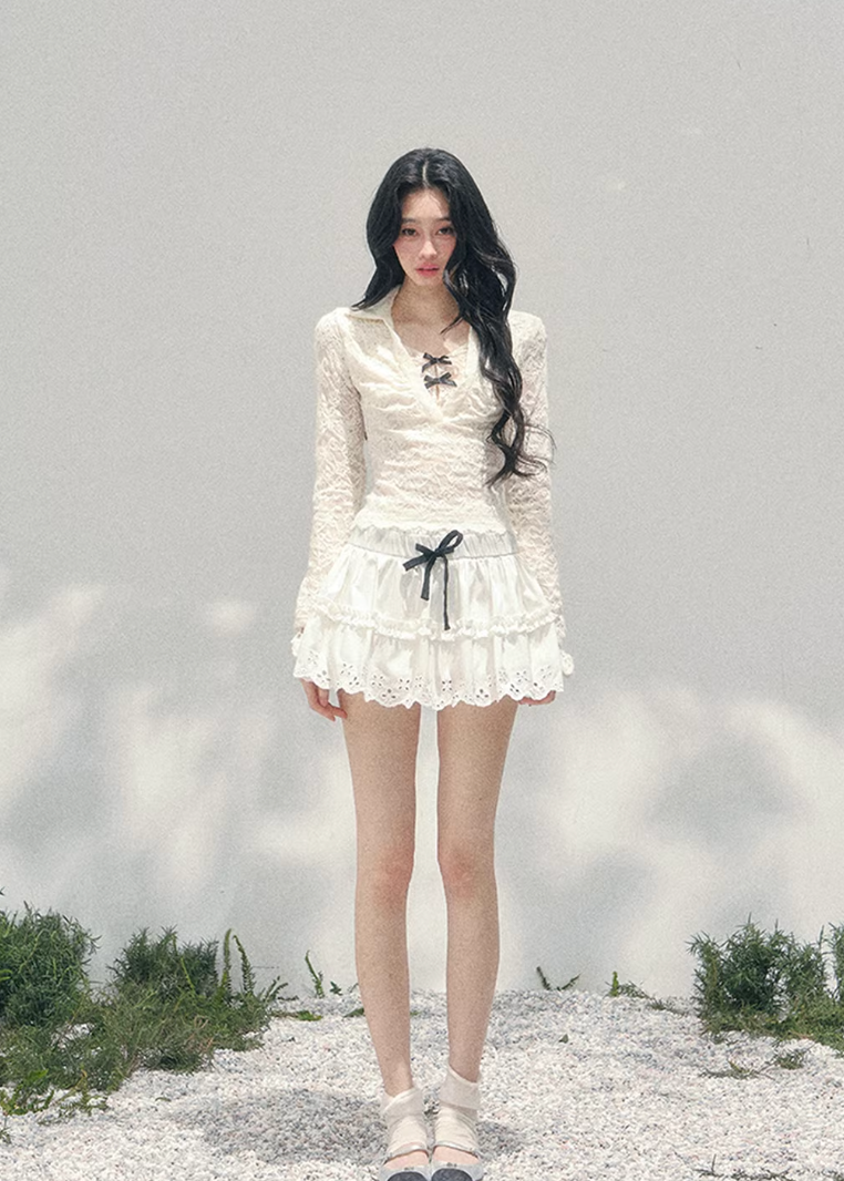 Virtual Focus Lace Layered Top