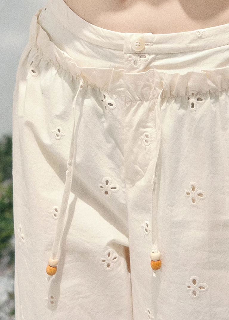 Shallow Mist Embroidered Pants
