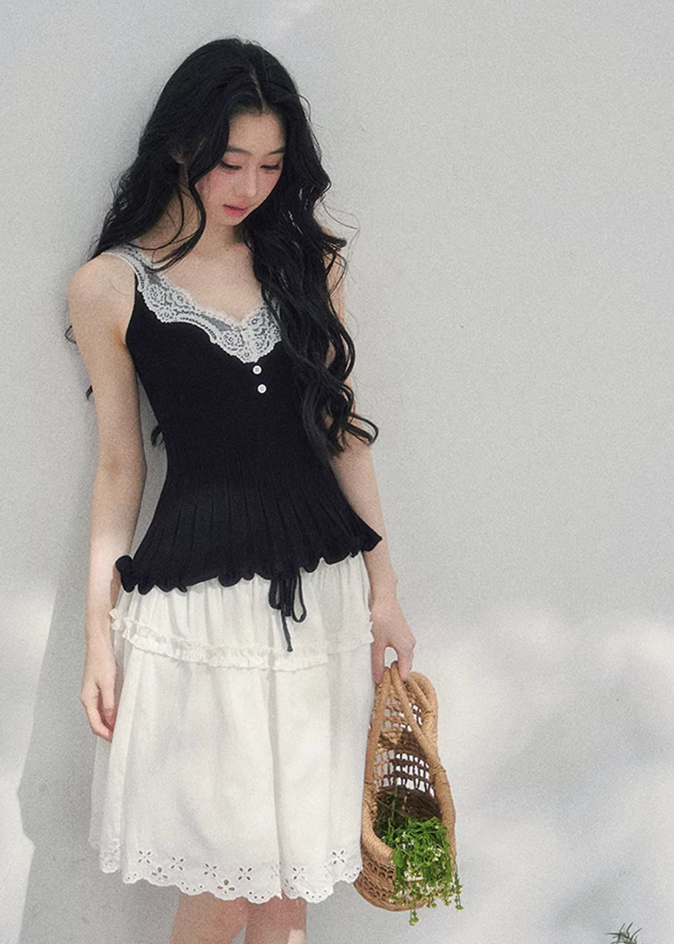 Noir Whisper Lace Twinset
