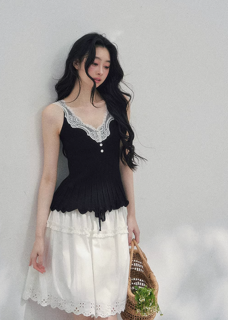 Noir Whisper Lace Twinset