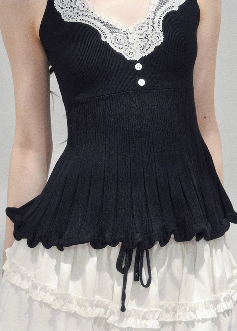 Noir Whisper Lace Twinset