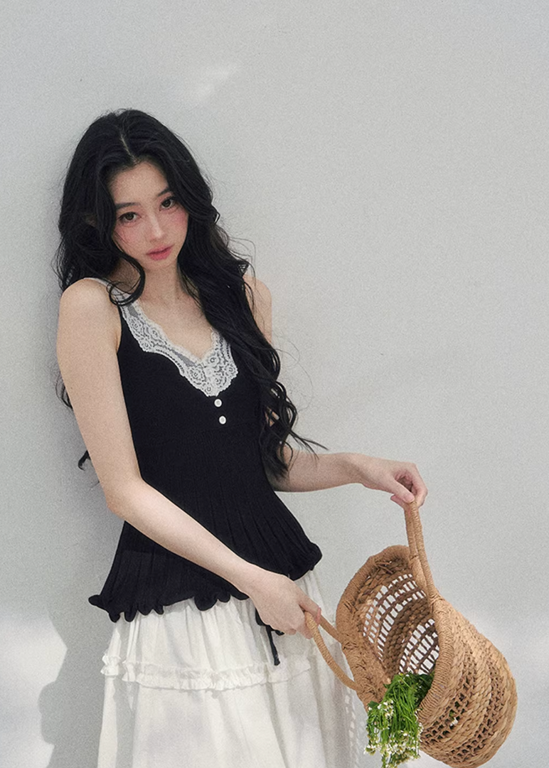 Noir Whisper Lace Twinset