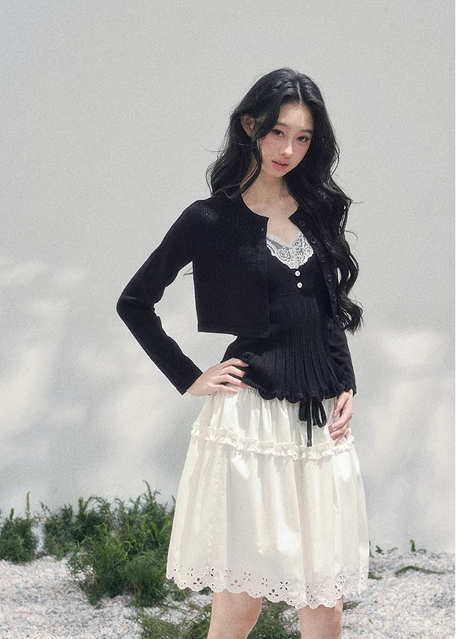 Noir Whisper Lace Twinset Main Image