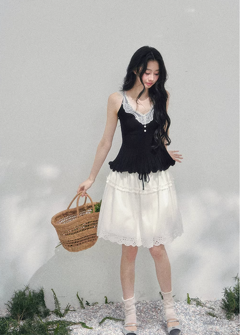 Noir Whisper Lace Twinset