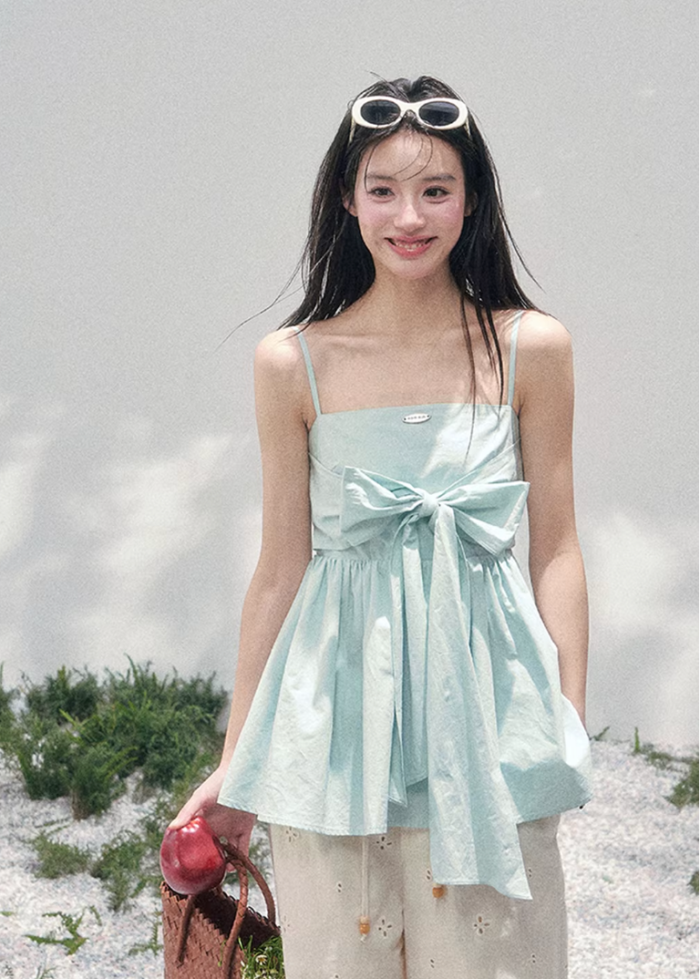Rosée Ciel One-Shoulder Top