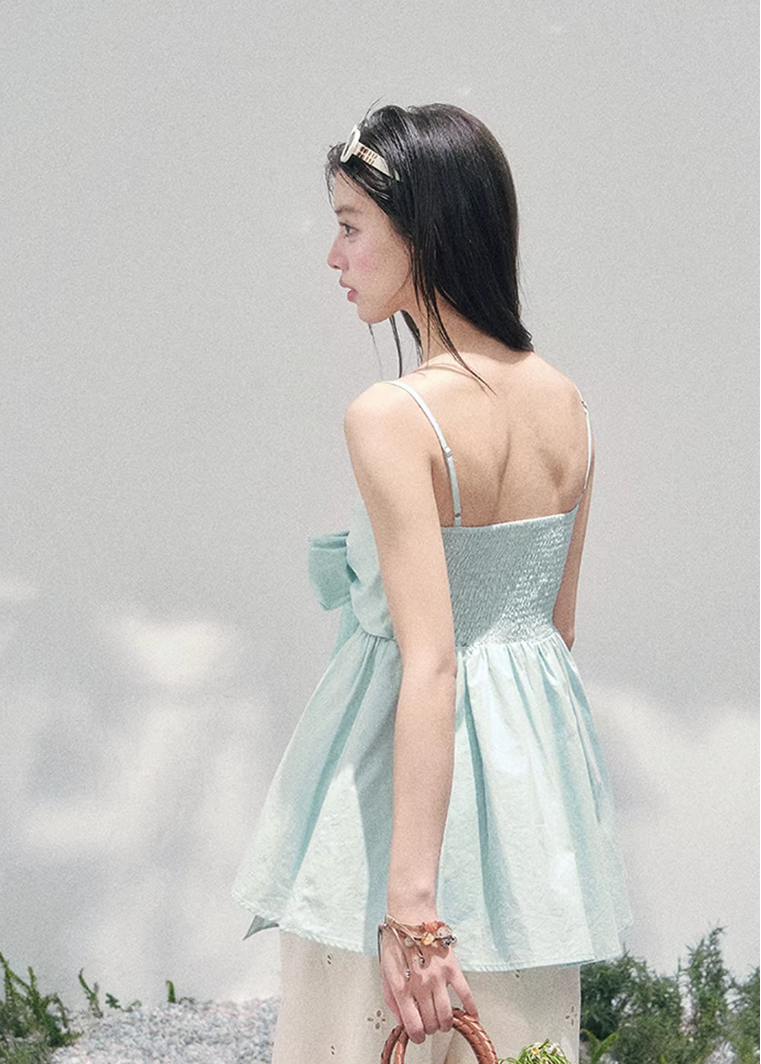 Rosée Ciel One-Shoulder Top