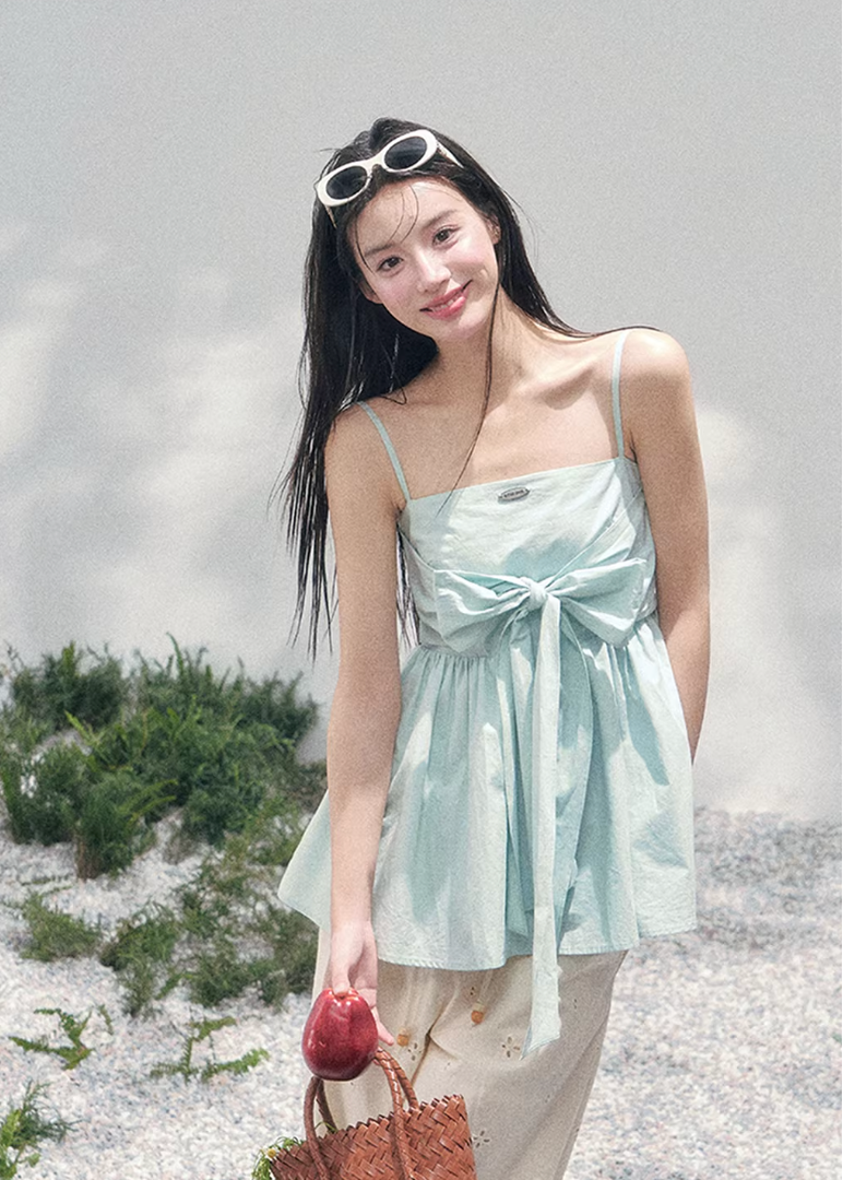 Rosée Ciel One-Shoulder Top