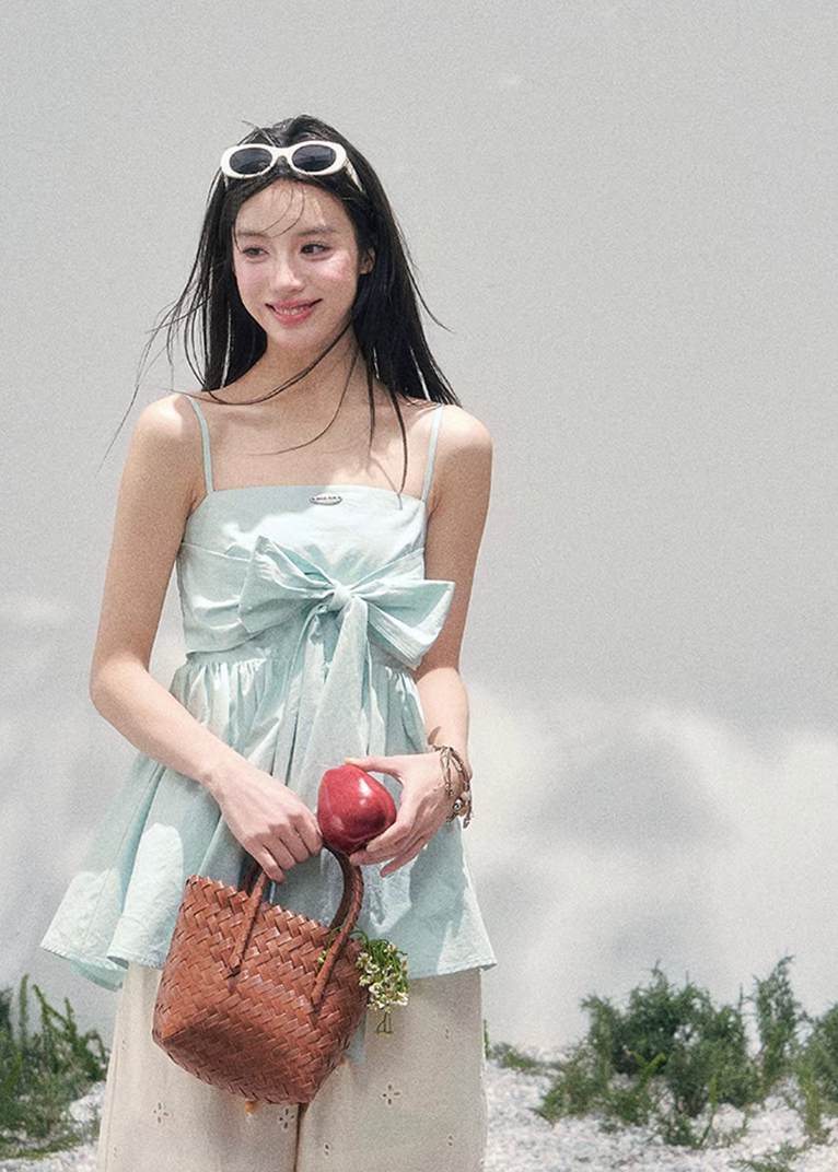 Rosée Ciel One-Shoulder Top