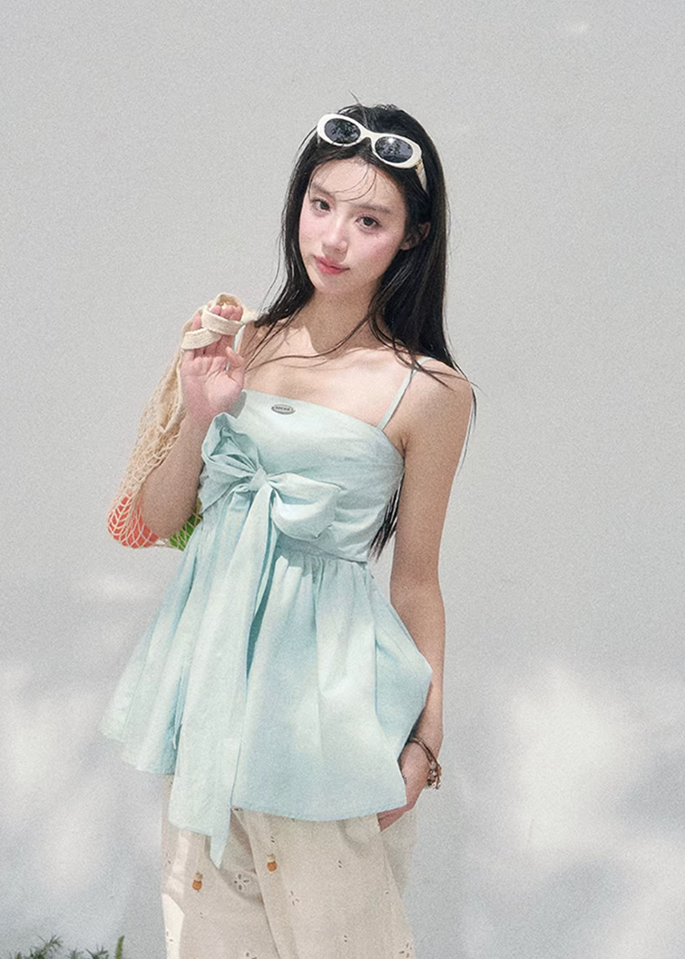Rosée Ciel One-Shoulder Top