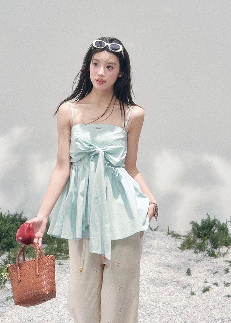 Rosée Ciel One-Shoulder Top