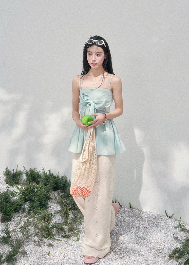 Rosée Ciel One-Shoulder Top