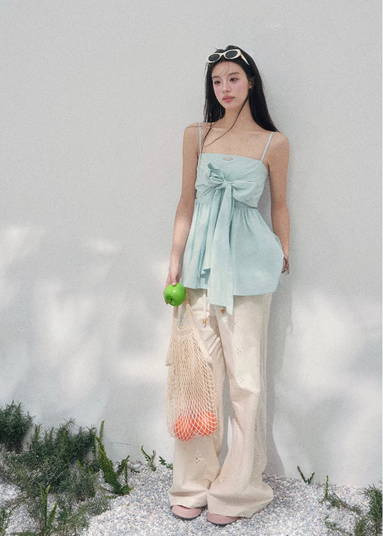 Rosée Ciel One-Shoulder Top