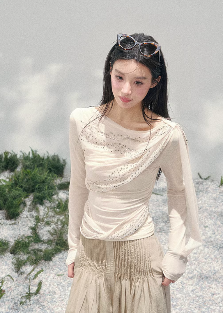 Givre Fleur Draped Knit Set
