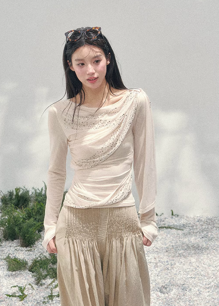 Givre Fleur Draped Knit Set