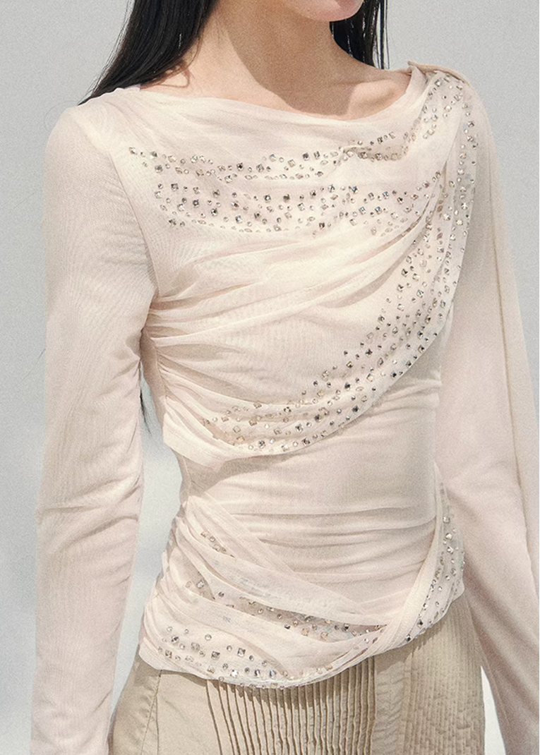 Givre Fleur Draped Knit Set