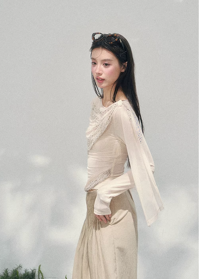 Givre Fleur Draped Knit Set