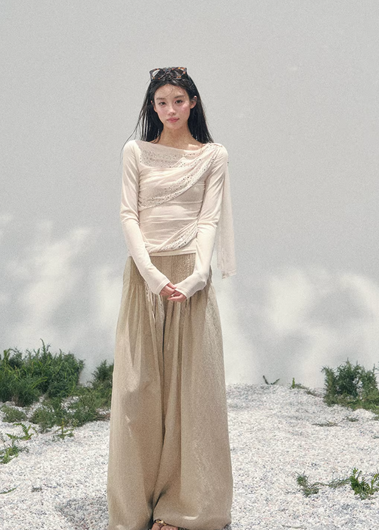 Givre Fleur Draped Knit Set