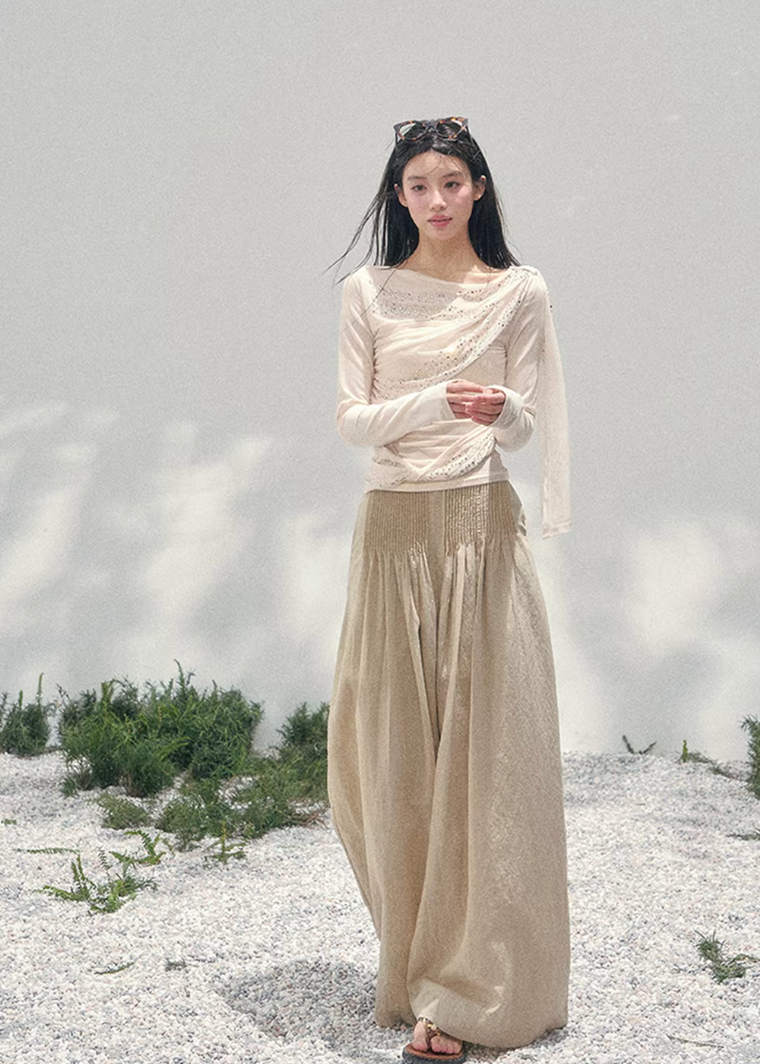 Givre Fleur Draped Knit Set