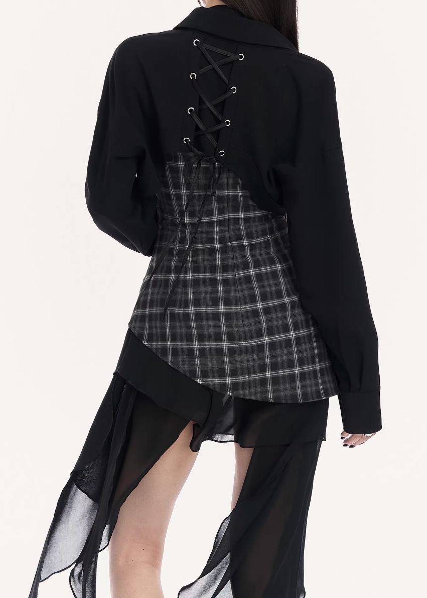 Axis Lace-Up Cropped Shirt