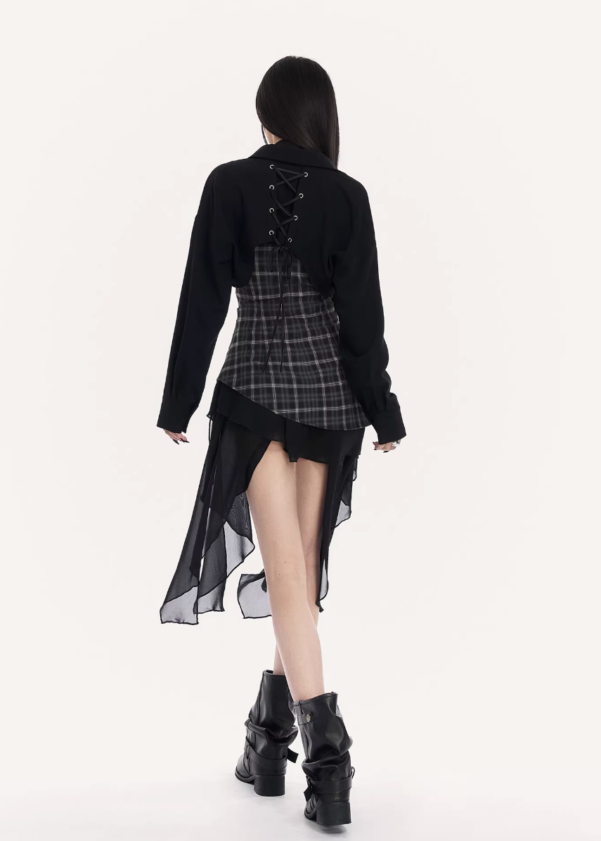 Axis Lace-Up Cropped Shirt